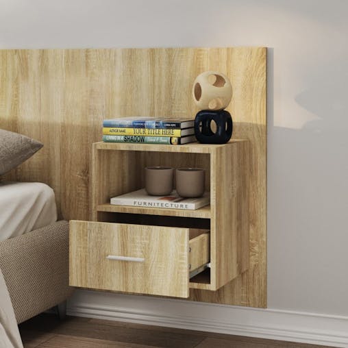 NNEVL Wall-mounted Bedside Cabinets 2 pcs Sonoma Oak
