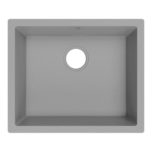 évier de cuisine en composite de quartz gris mat 1 bac à encastrer GoodHome Sorrel