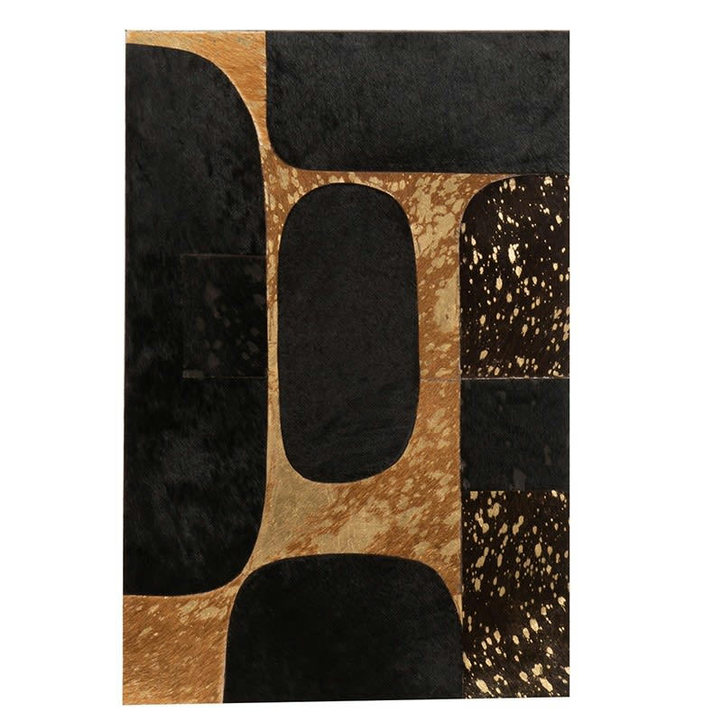 OVALE - Cadre rectangulaire cuir noir/or 40x60cm