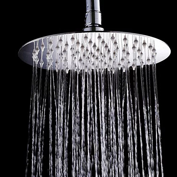 Kibath Pommeau de douche rond de 20 cm avec finition chromée brillante en laiton