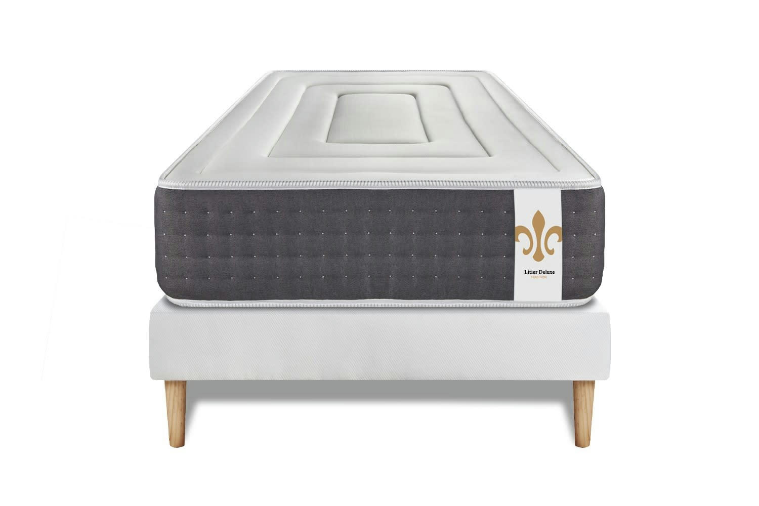 - Ensemble 90x190 Ressorts et mémoire de forme - sommier kit