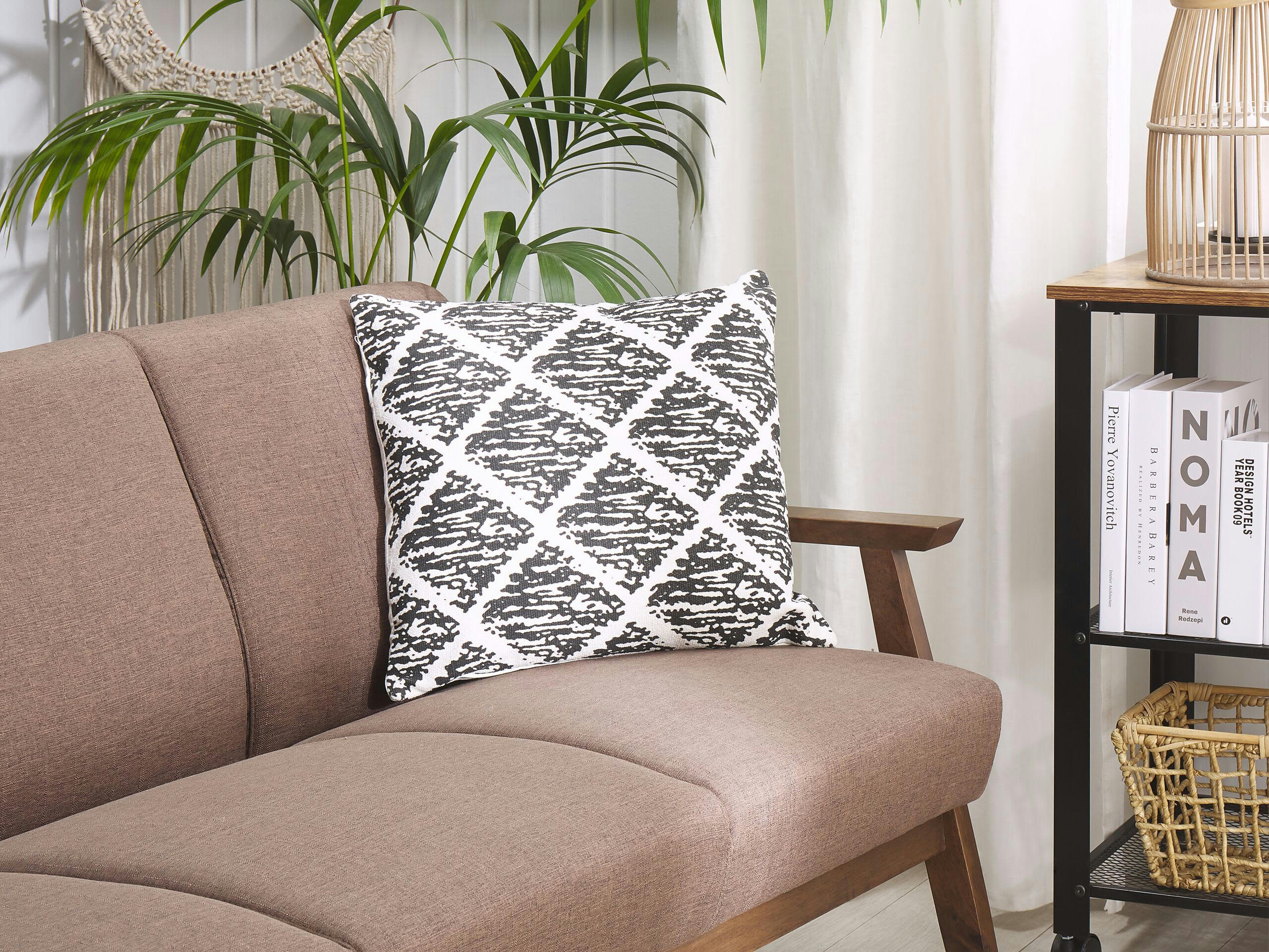HAZRO - Lot de 2 coussin décoratifs en tissu noir 45x12cm
