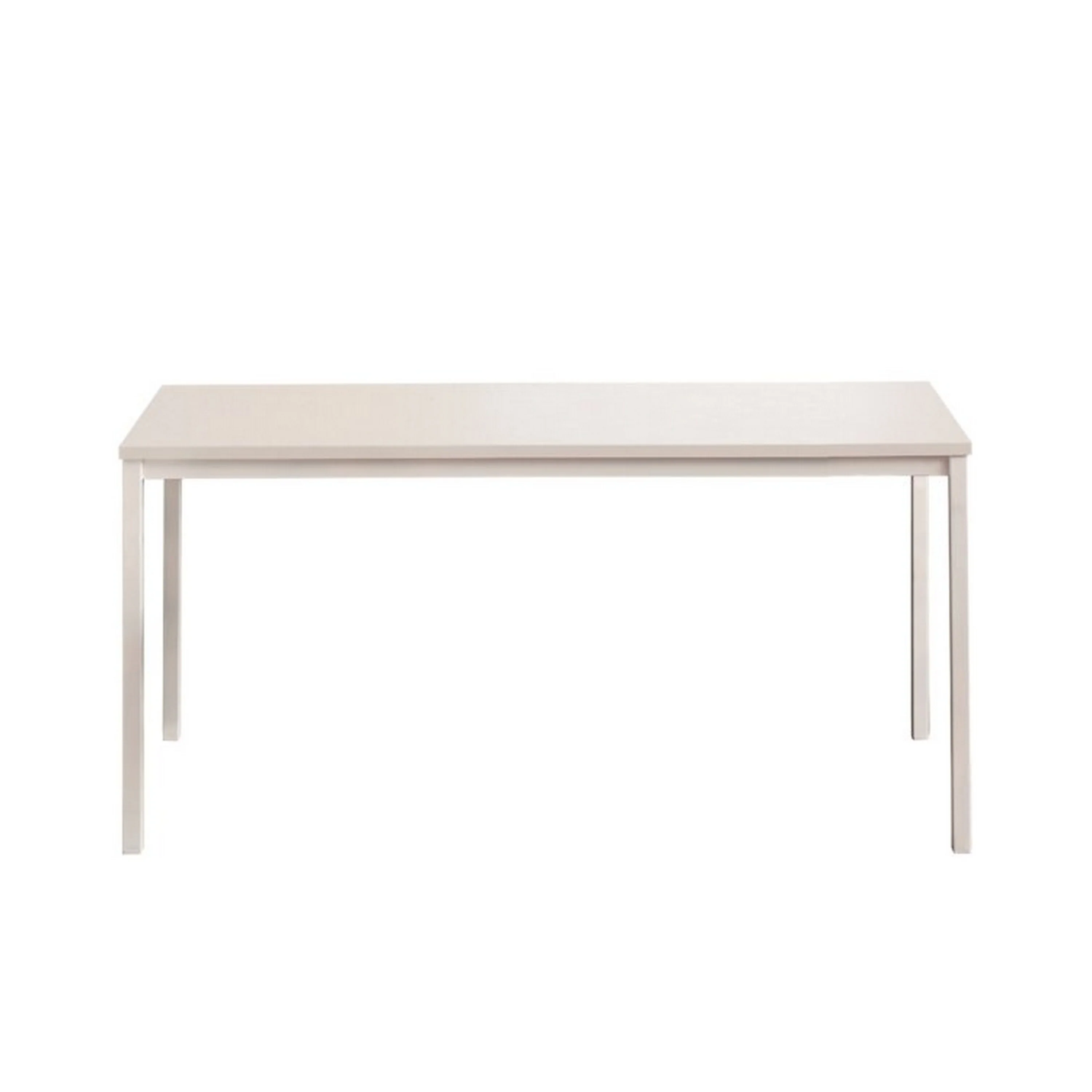 Rary Computer Writing Desk, 63 Inch, White Metal, Matching Wood Top