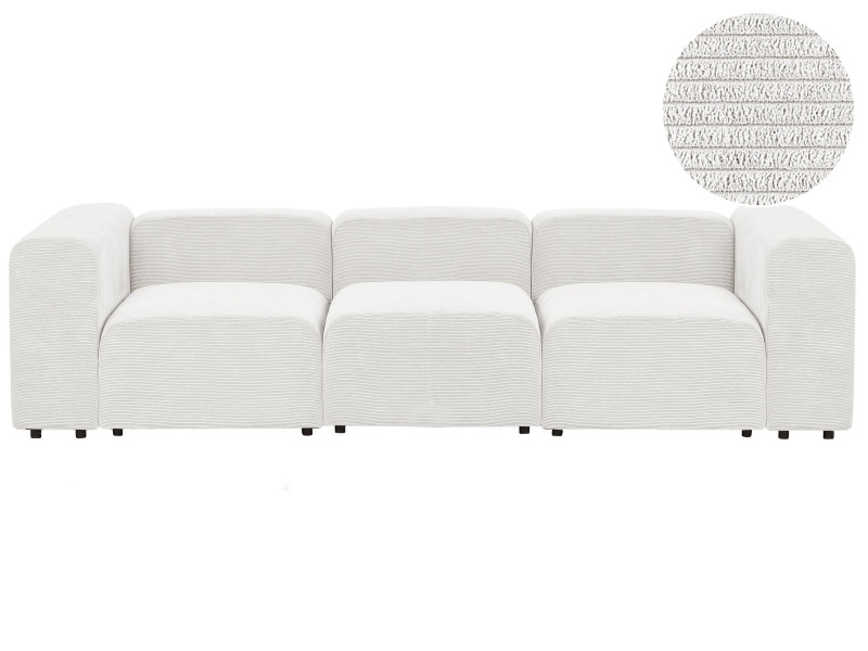Sofa modułowa 3-osobowa sztruks biała