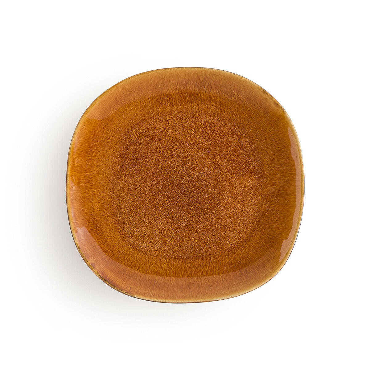 Lot 6 assiettes plates grès émail réactif, Marx