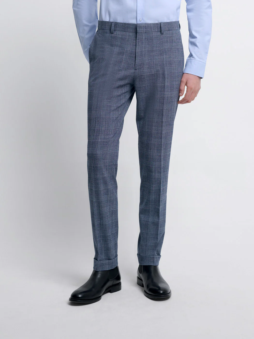 Pantalon de costume slim à carreaux