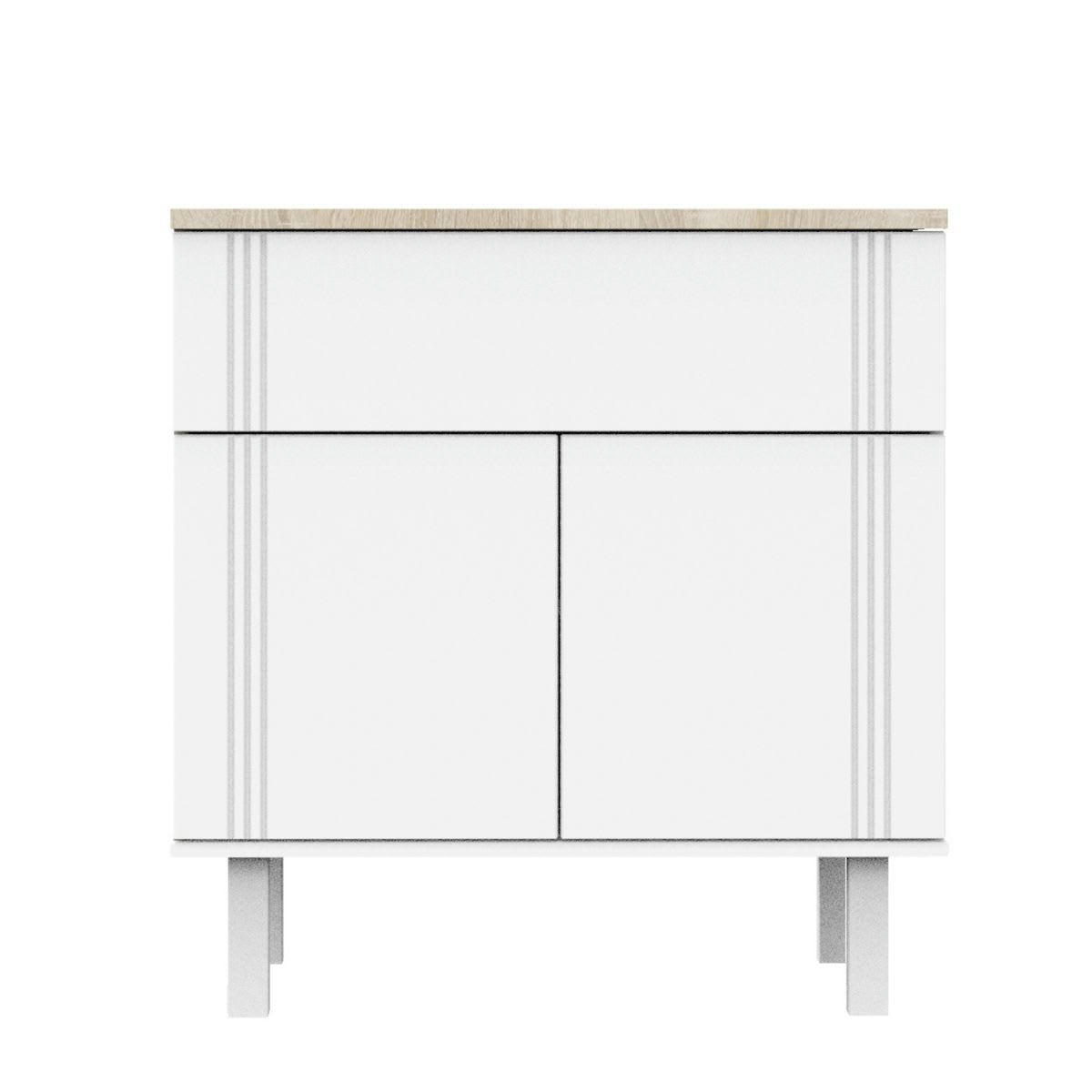 ELEONORE - Commode un tiroir et 2 portes avec rainures