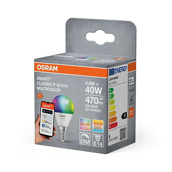 OSRAM Ampoule LEDSMART  Matte P40 Miniball E14 RGBW