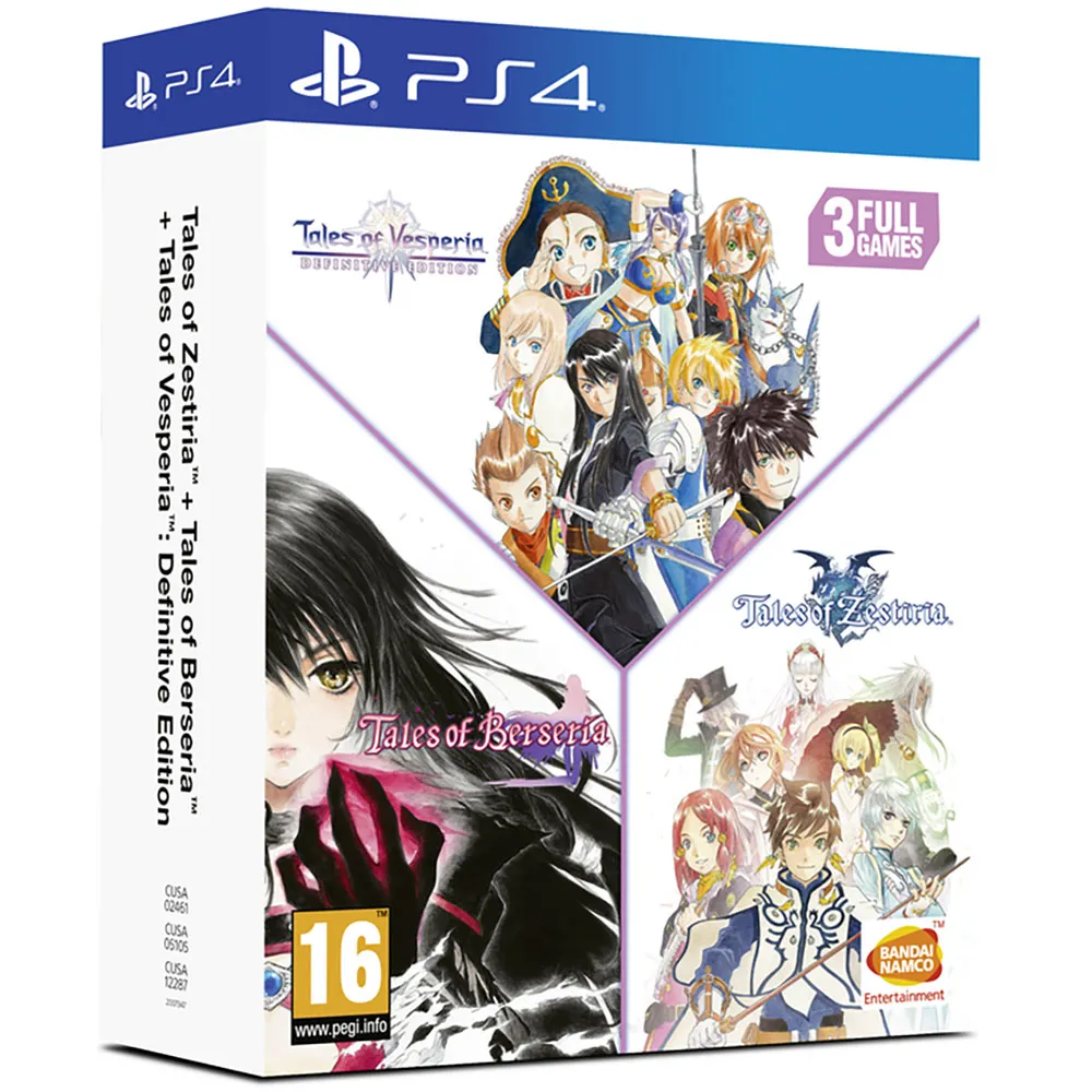 Playstation PS4 Tales of Vesperia   Tales of Berseria   Tales of Zestiria Compilation