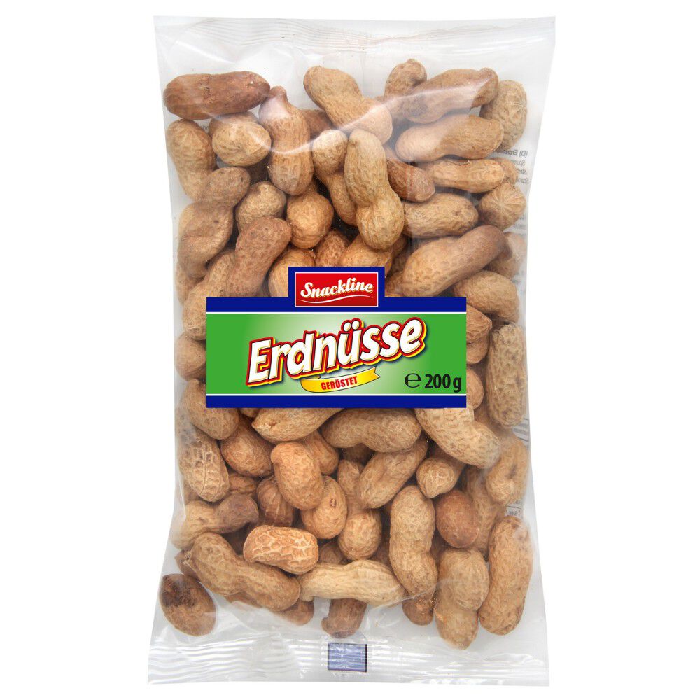 Sachet de cacahuète avec coquille Snackline 200g