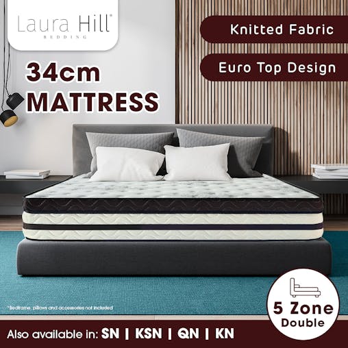 NNEDPE Laura Hill Double Mattresswith Euro Top - 34cm