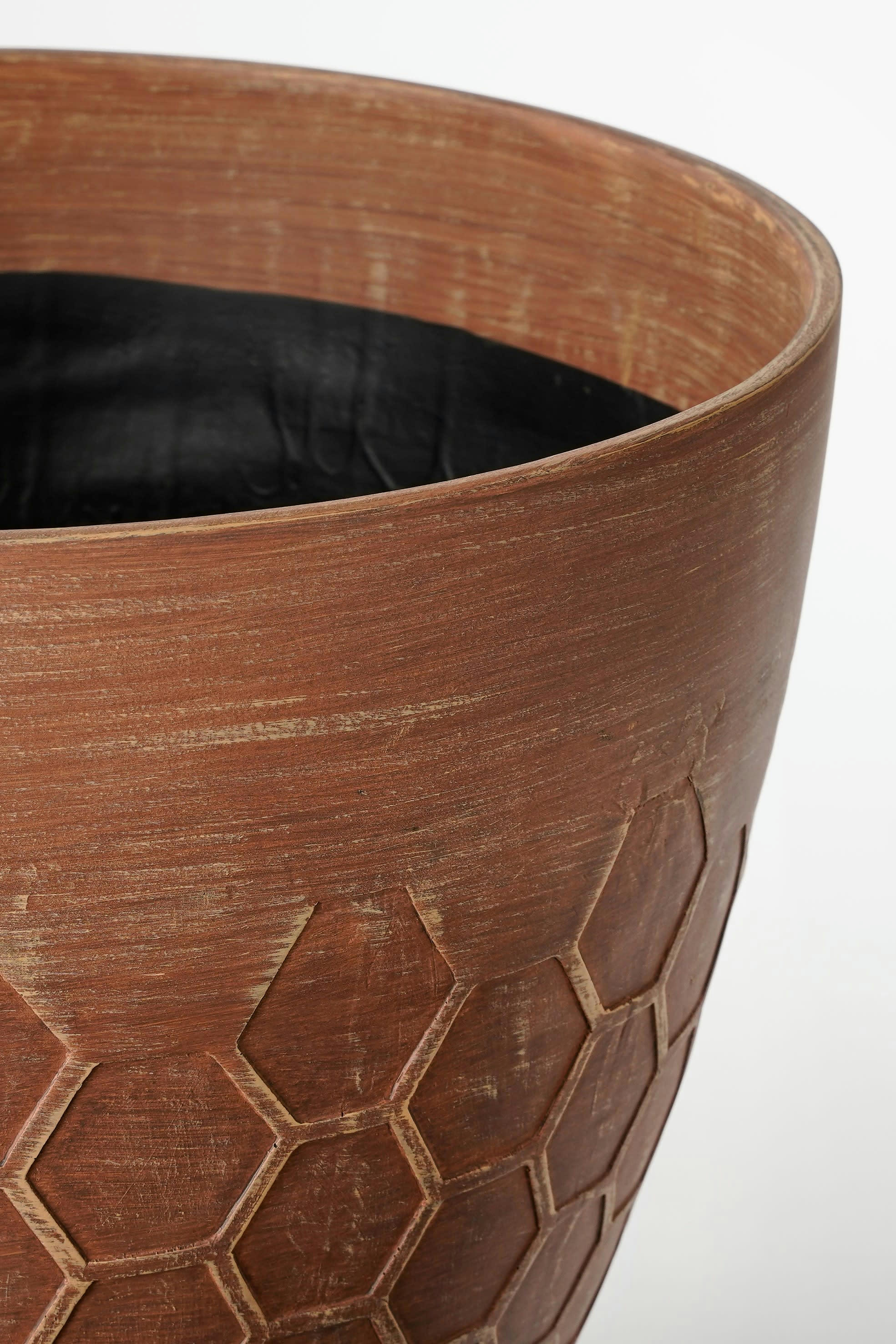 BRAVO - Cache-pot en plastique ruche cuivre D38