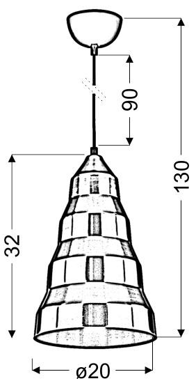 Lampa wisząca czarno-szara VESUVIO 1xE27x40W wym: 130x20x20 cm Candellux
