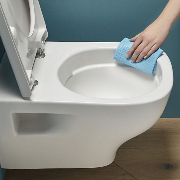 Pack WC suspendu sans bride JACOB DELAFON Struktura   Bati-support GROHE   plaque Start chrome   porte-balai rond