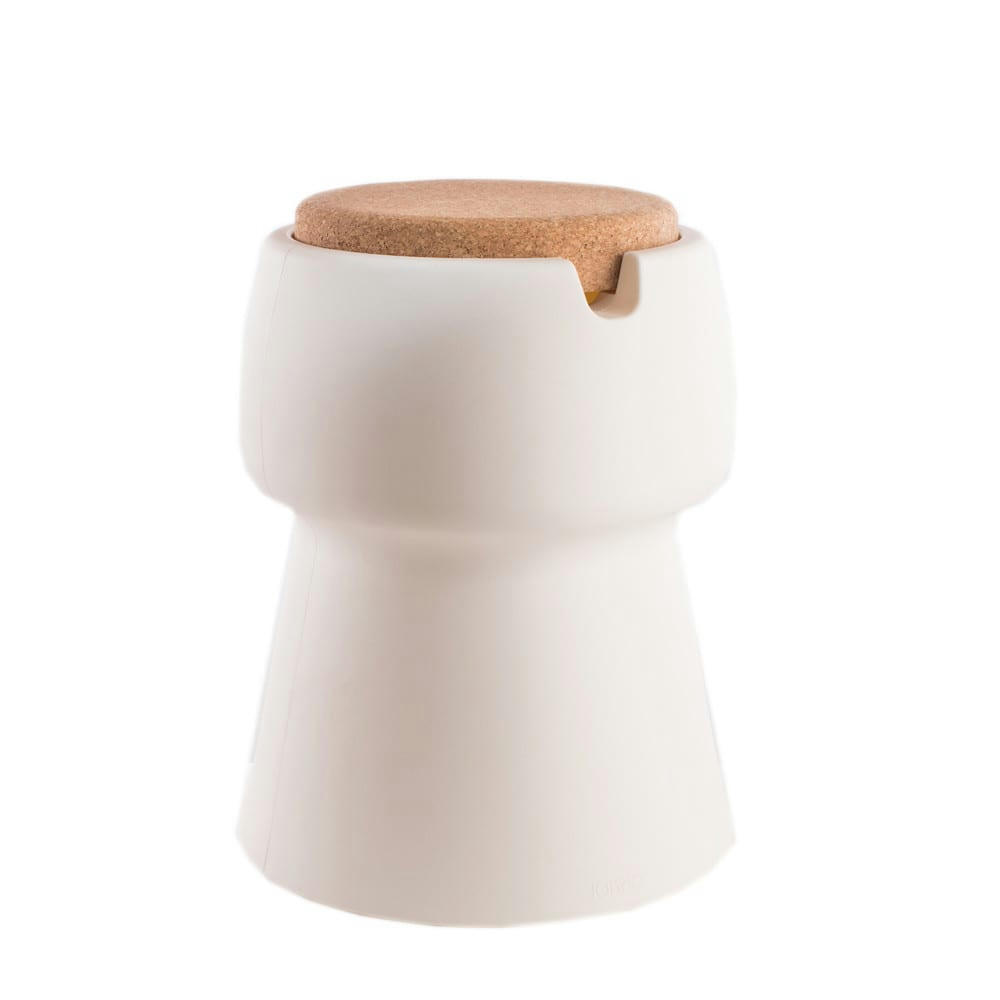 CHAMP - Tabouret champ liège polyéthylène blanc