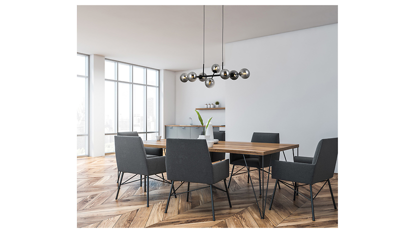 Lampa wisząca Erimida 8-punktowa szklana srebrna