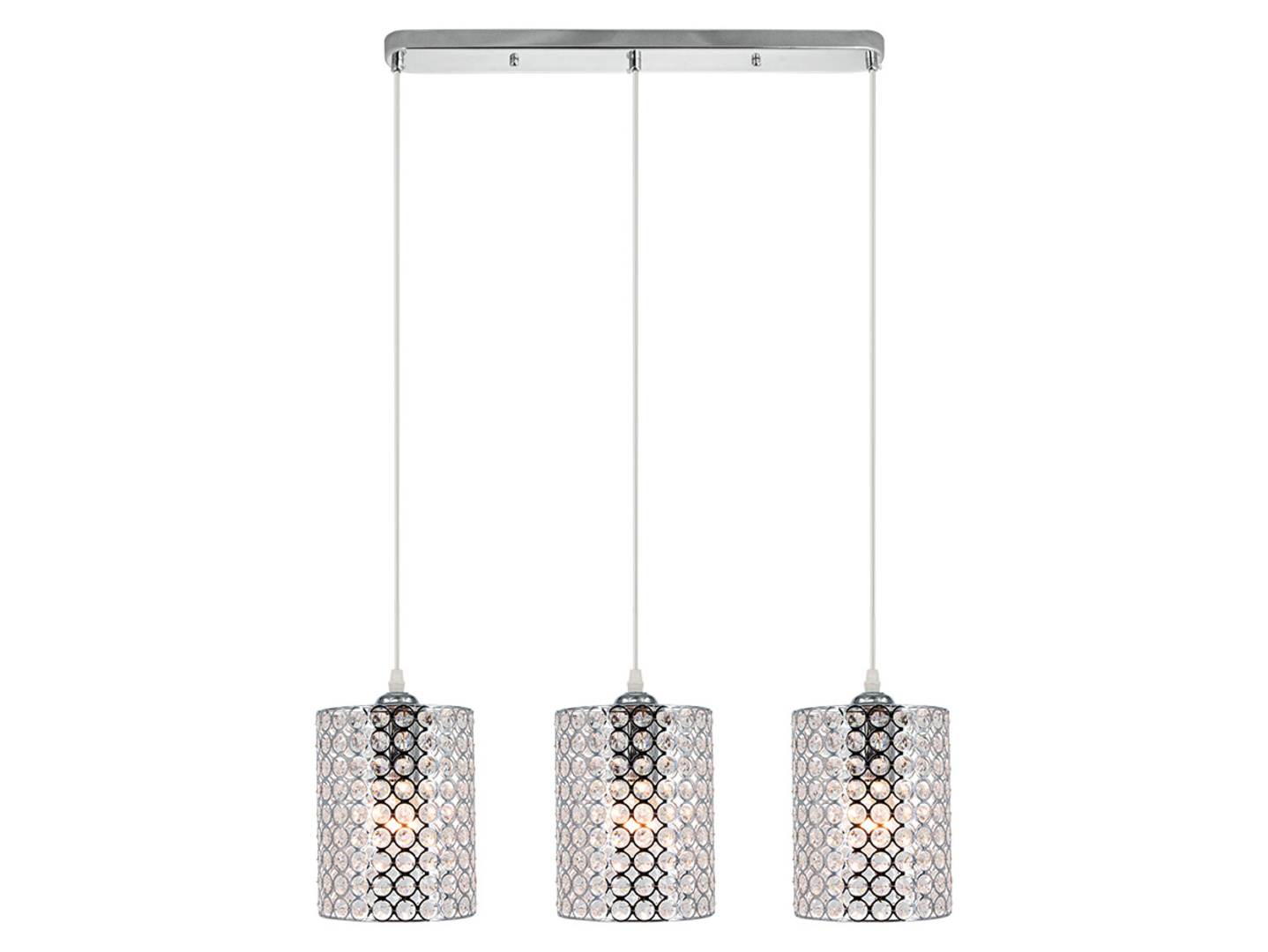 Lampa wisząca Aster 3-punktowa szklana srebrna