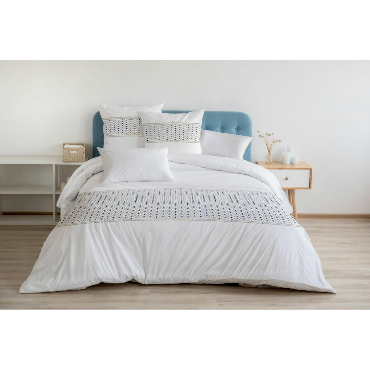LE NAT - LE NAT Parure de couette 100% coton - Blanc - 220x240 cm