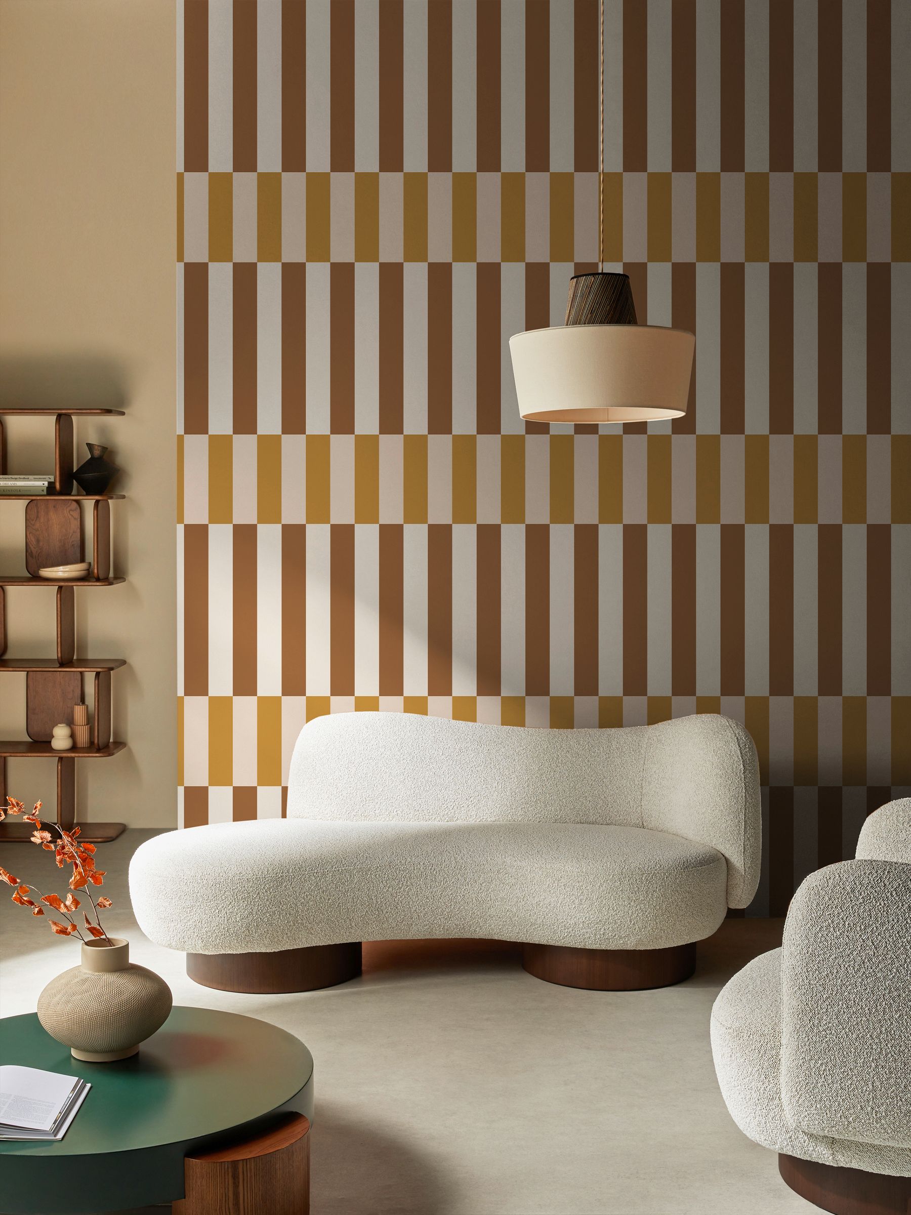 Terri 10M Wallpaper in Ochre
