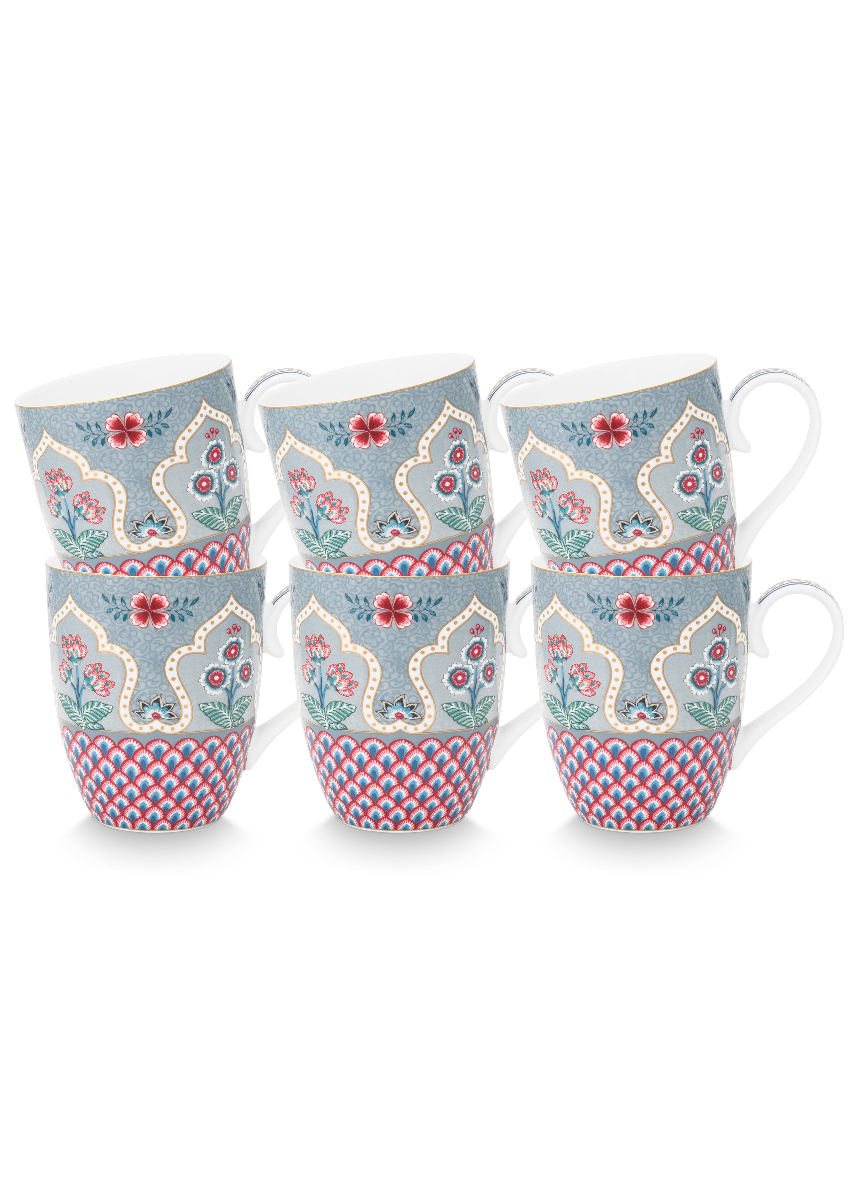 Pip Studio - Flower Festival Mokken - Servies set van 6 - 365ml