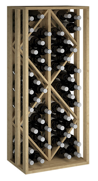 Meuble Range Bouteille de vin Série Godello en Pin Clair 49 bouteilles diamant