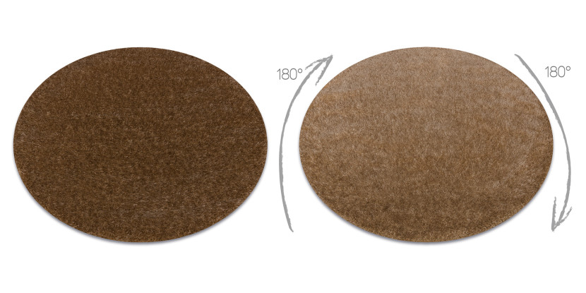 Dywan BUENOS 6650 shaggy jednolity, jednokolorowy beż koło 100 cm