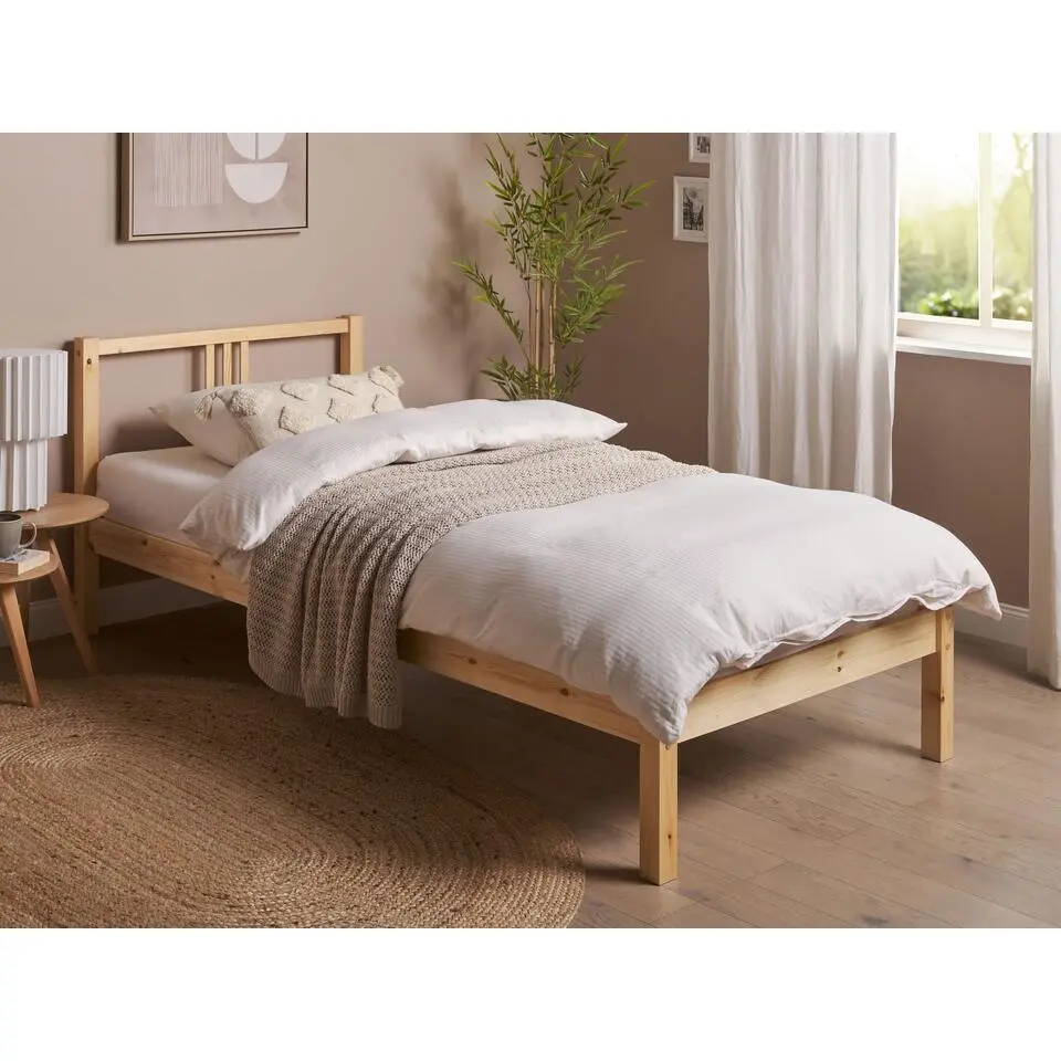VANNES - Bed - Lichthout - 90 x 200 cm - Dennenhout