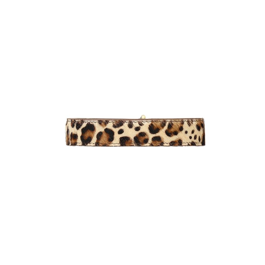 Manfield Bruine leren leopard honden halsband - S/M/L