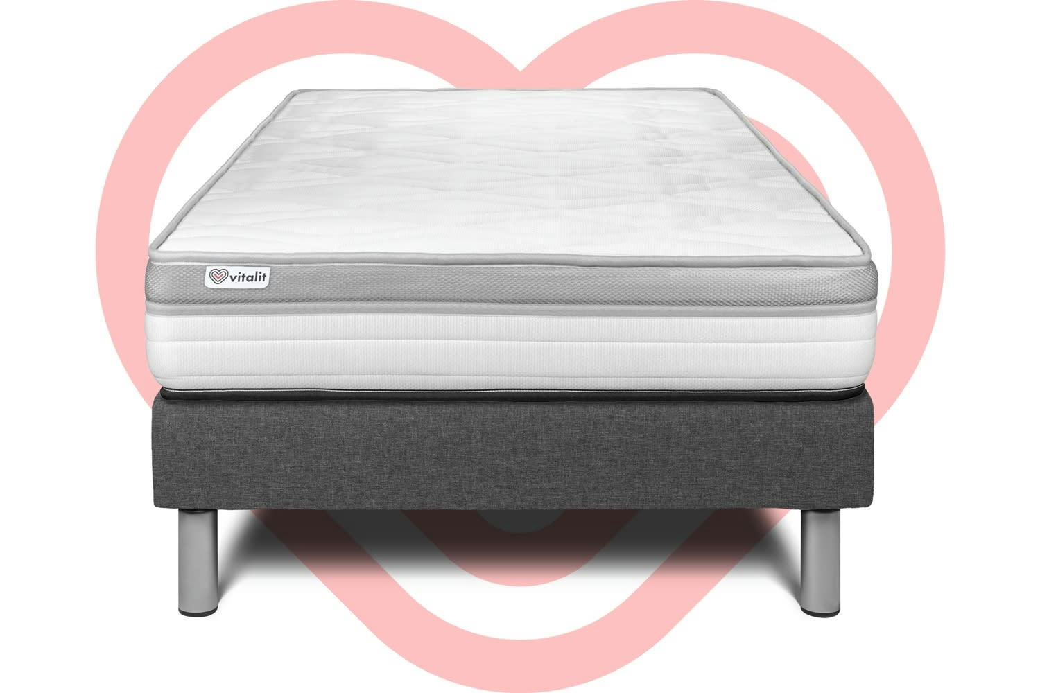 VITAL RELAX - Ensemble Mousse 90x200cm kit Gris