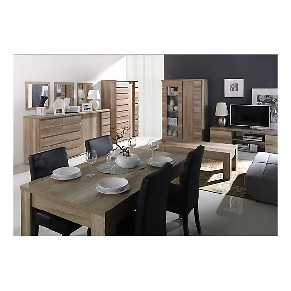 Meuble TV MIRO - 2 niches - Coloris chene - 165 x 52 x 55 cm