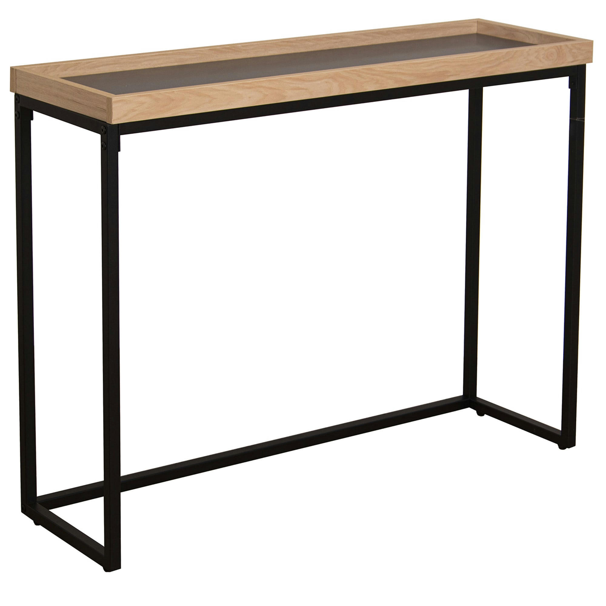 - Console en métal noir et bois 100x30x75.5cm