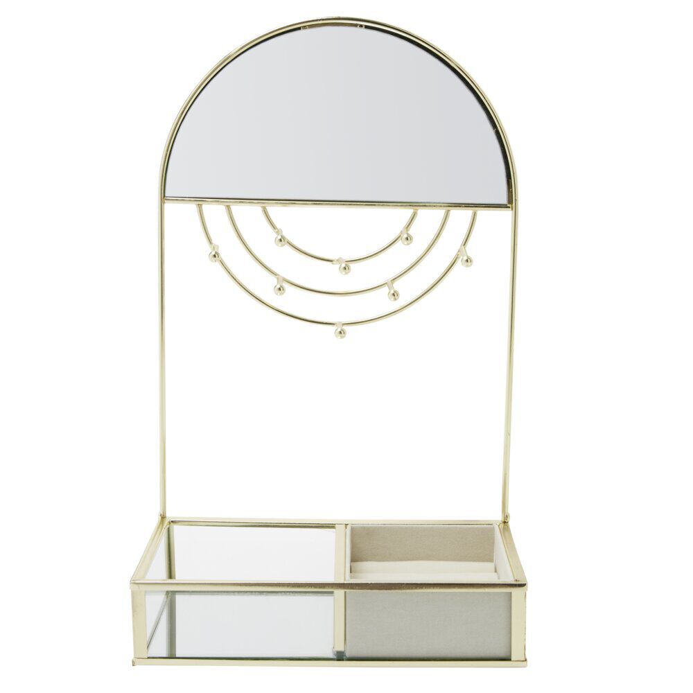 Porte-bijoux métal doré avec miroir 18x10xH30cm
