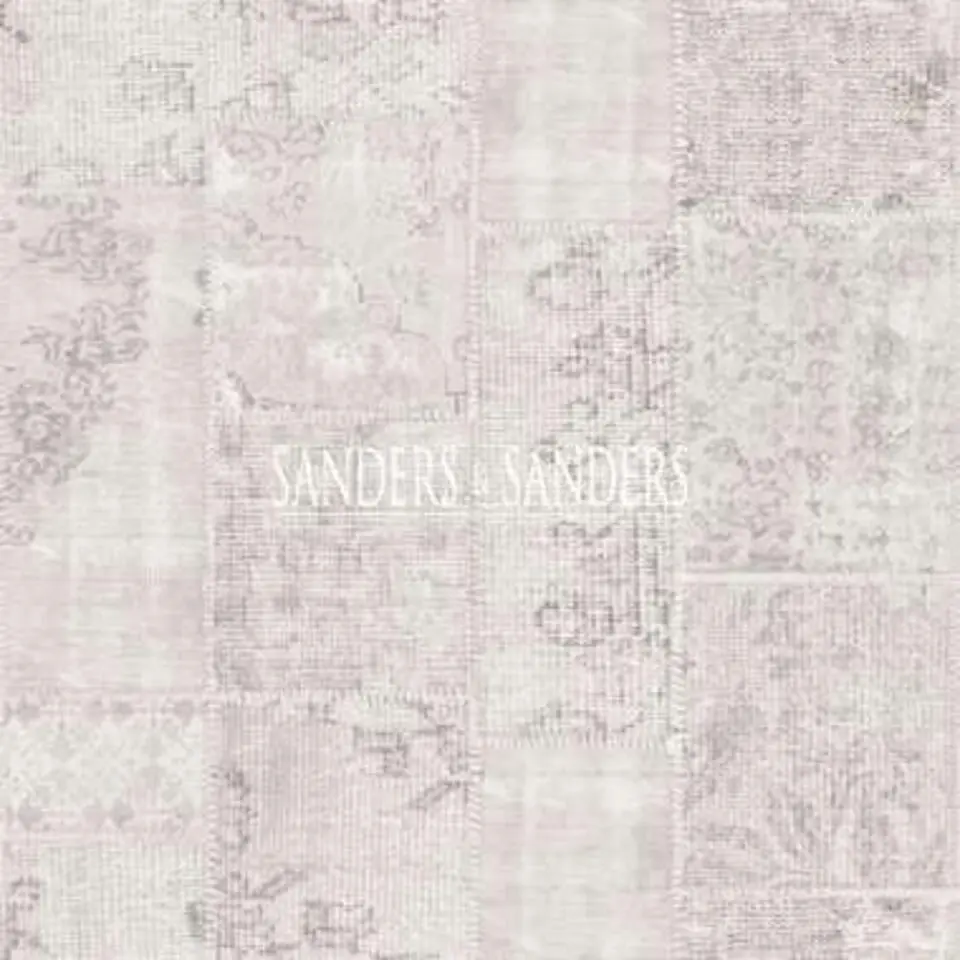 Sanders & Sanders behang - kelim patchwork - grijs - 53 cm x 10,05 m