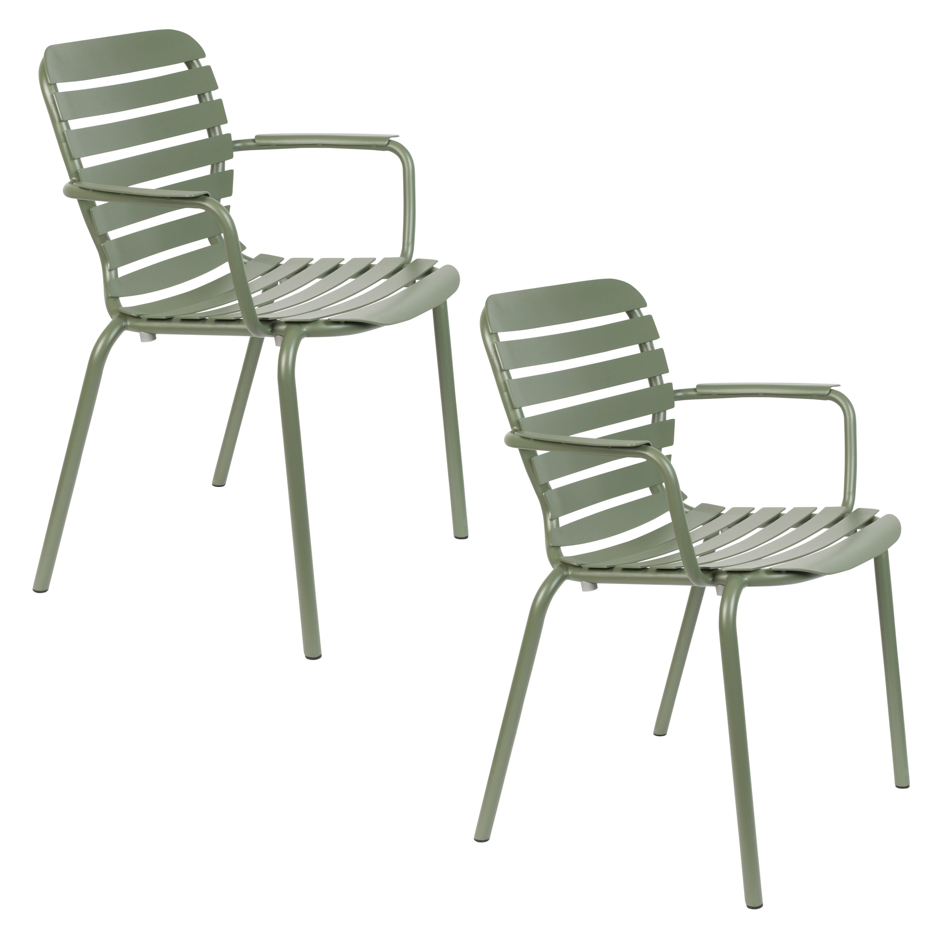 Zuiver Vondel Tuinstoel Armleuning Groen - Set van 2