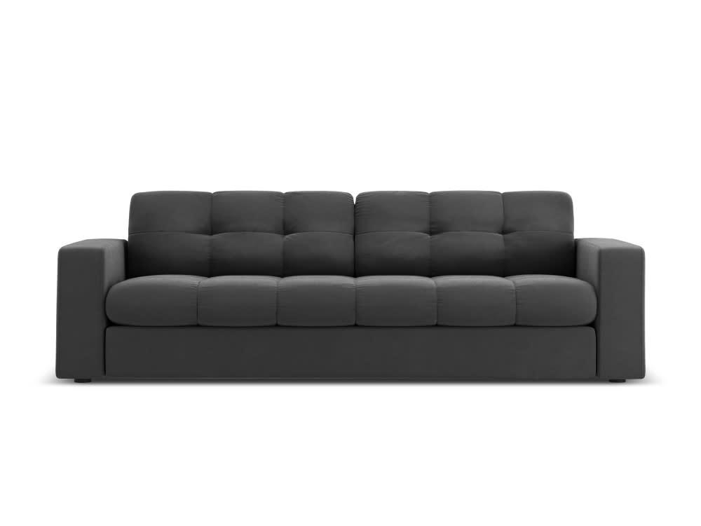 JUSTIN - Canapé 3 places en velours gris