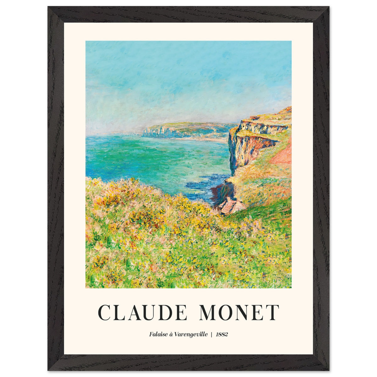 Artfulprints Poster met Lijst Claude Monet - Falaise à Varengeville  - 30x40 cm - Meerkleurig