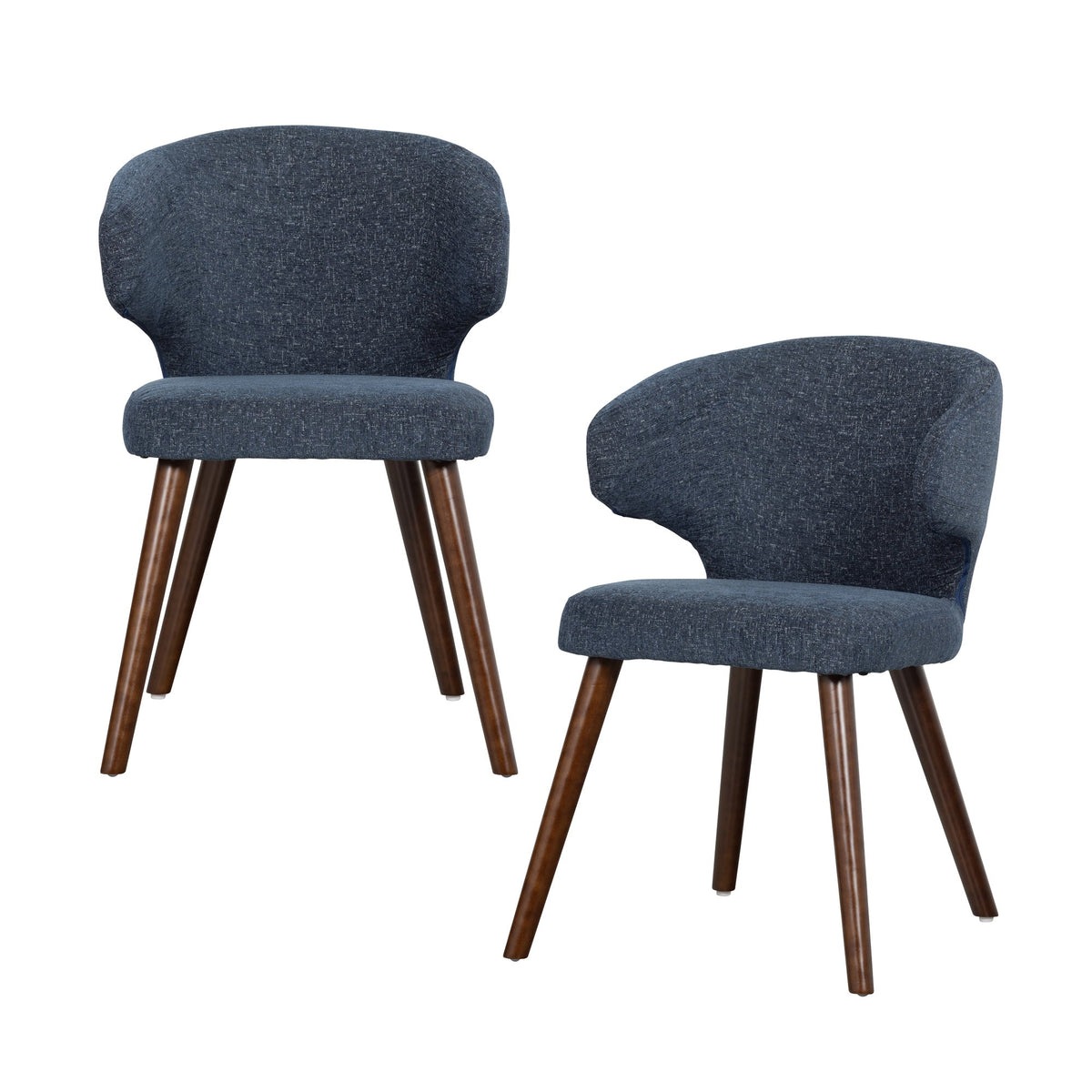 vtwonen eetkamerstoelen Cape - Stof - Blauw - Set van 2
