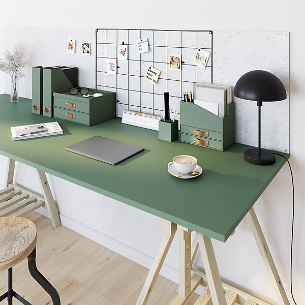 Boîte de rangement en carton vice-versa 2 tiroirs vert
