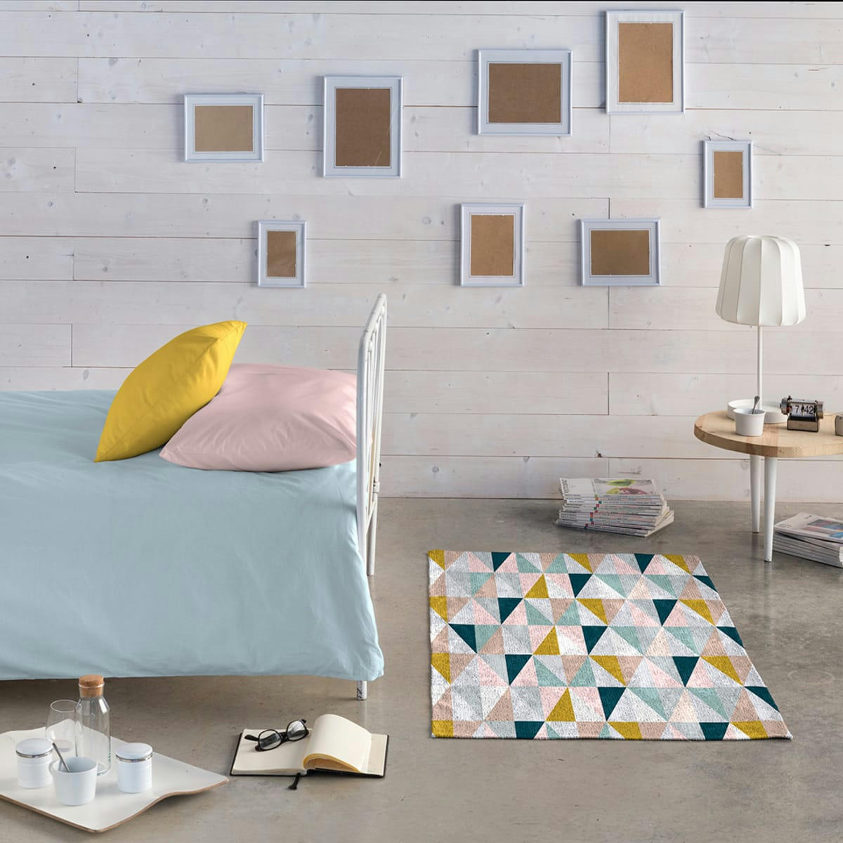 SANSA - Tapis décoratif en coton en impression digital multicolore 120x170 cm