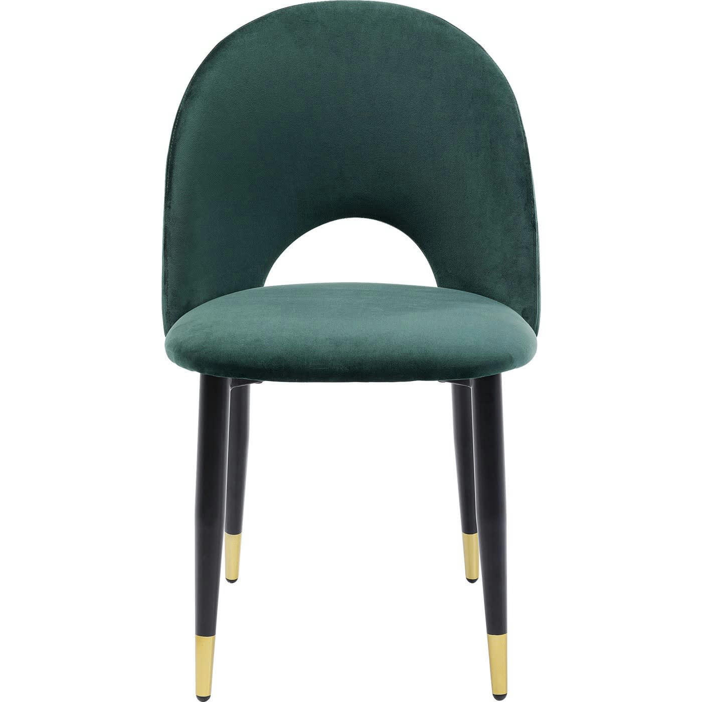 IRIS - Chaise en velours vert et acier