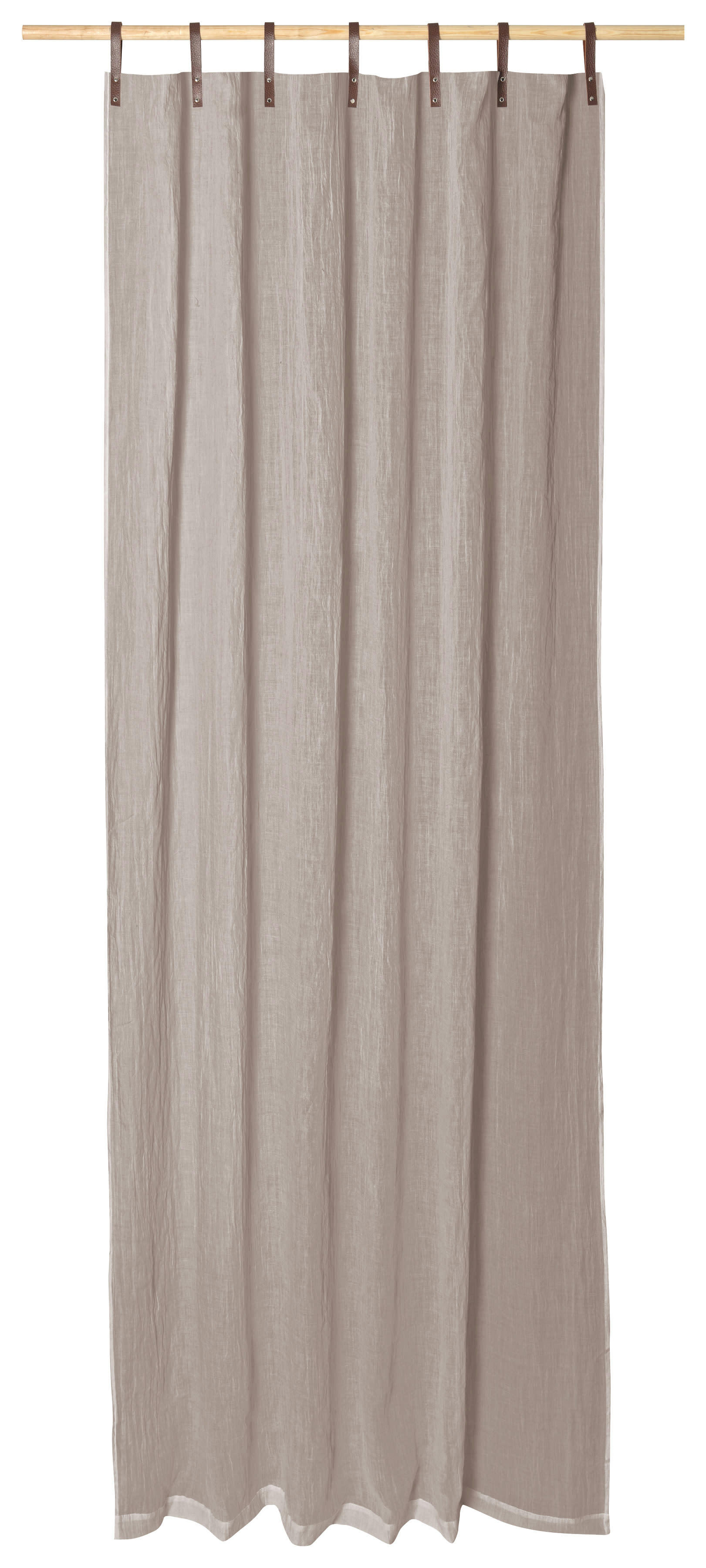 EVI - Panneau voilage avec pattes aspect cuir taupe 245 x 135