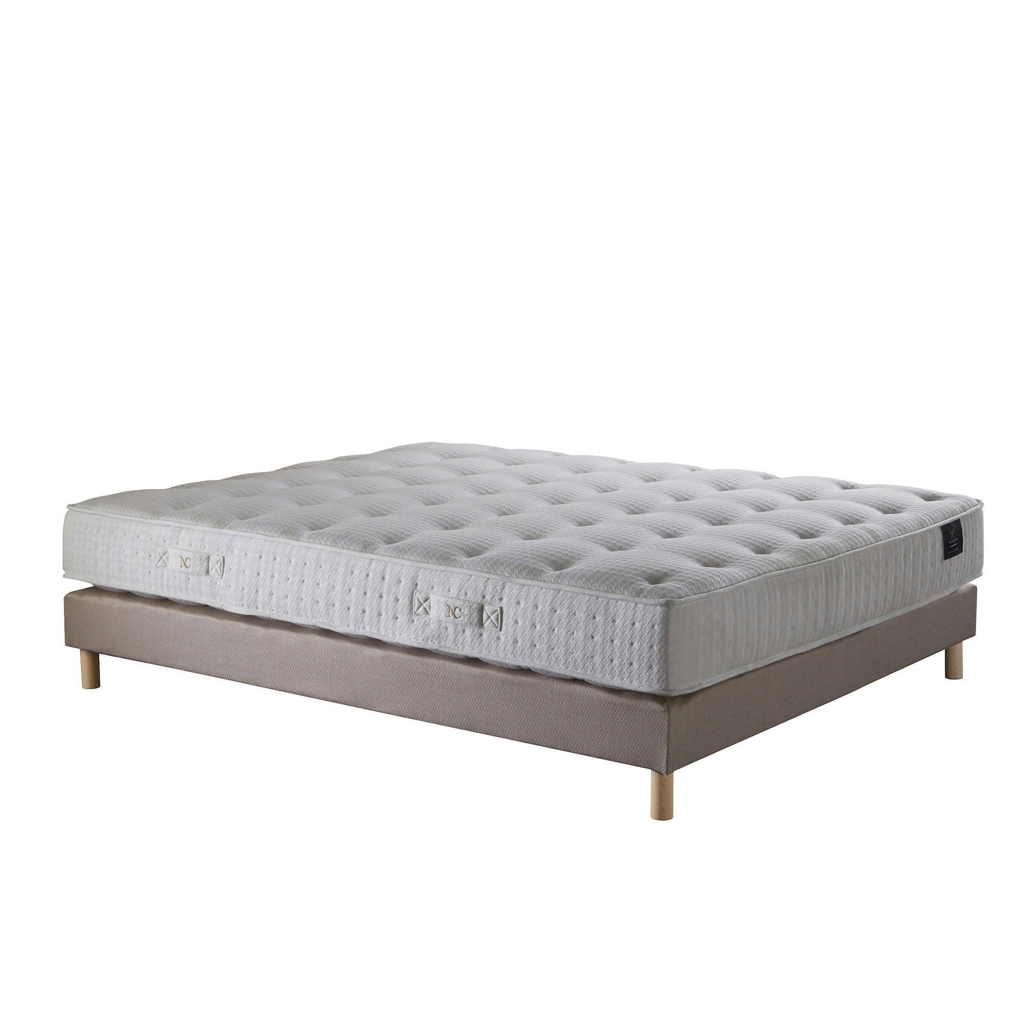 NOVA - Ensemble Matelas ressorts Mémoire de forme sommier Rose 140x190