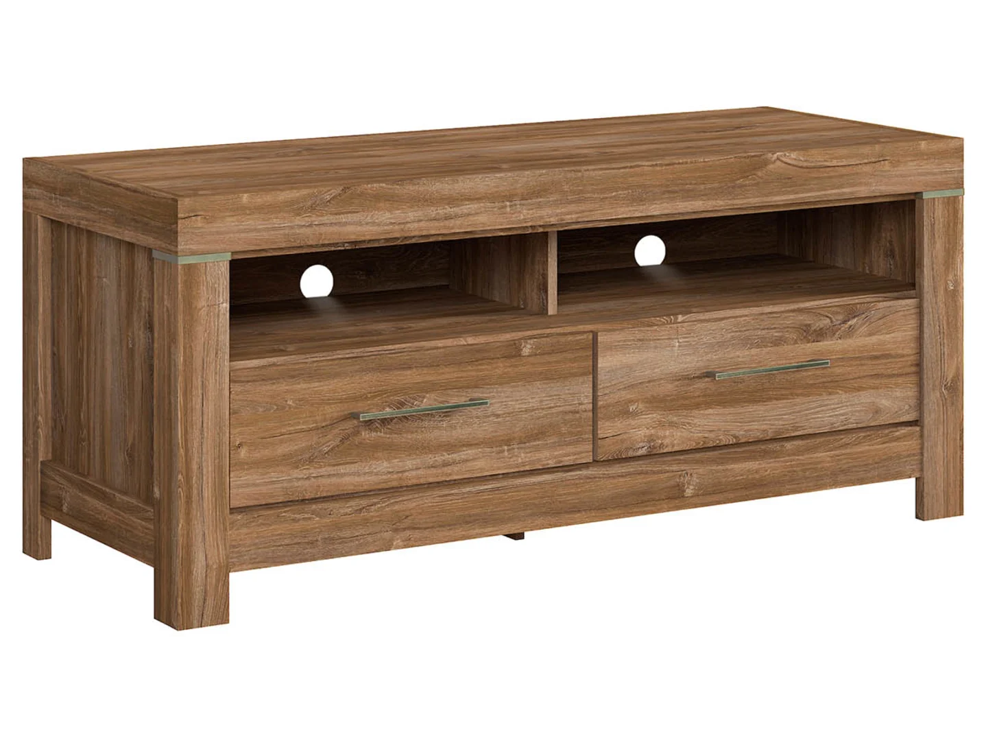 Szafka RTV Gent 138 cm z 2 szufladami i półką dąb stirling