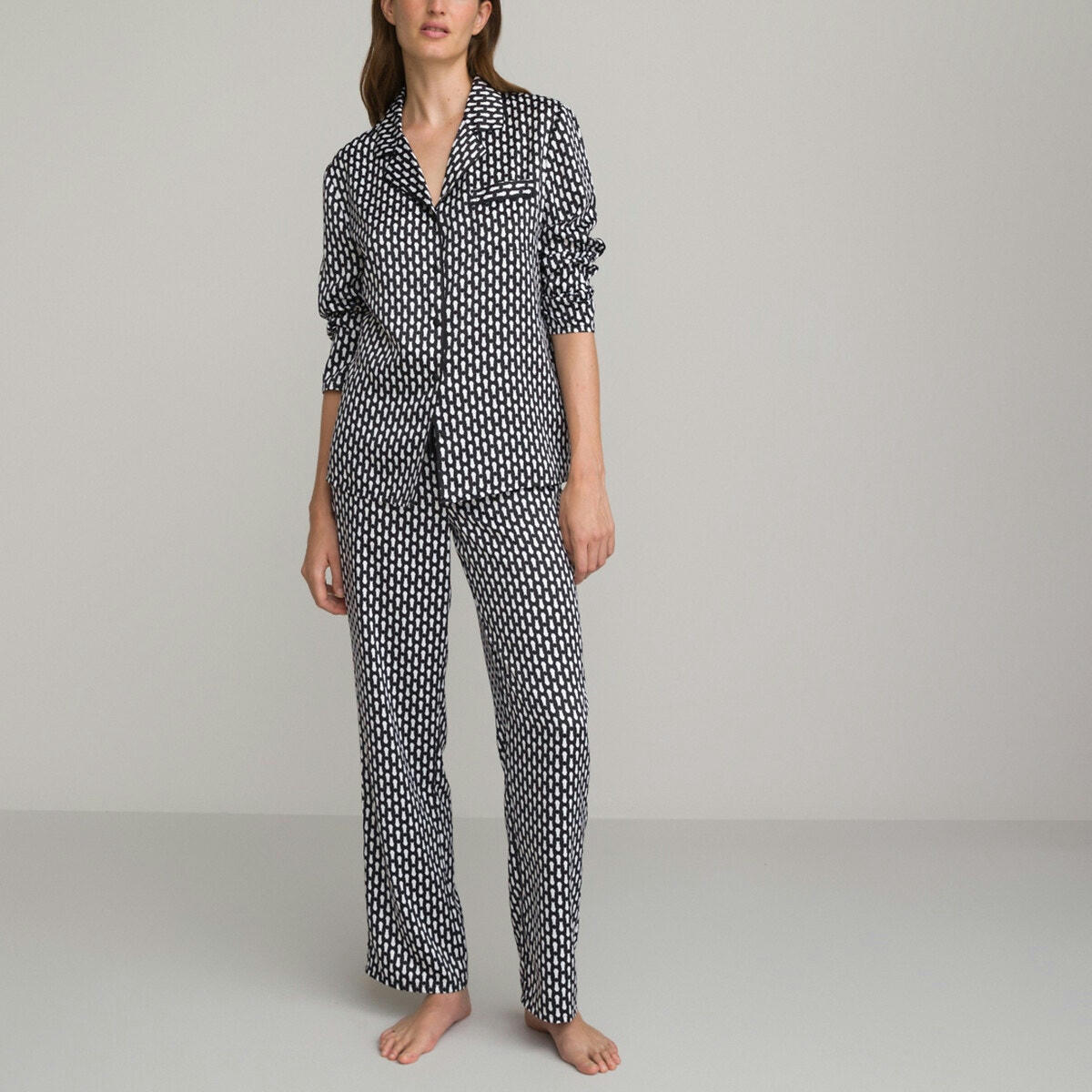 Pyjama satin forme grand père imprimé