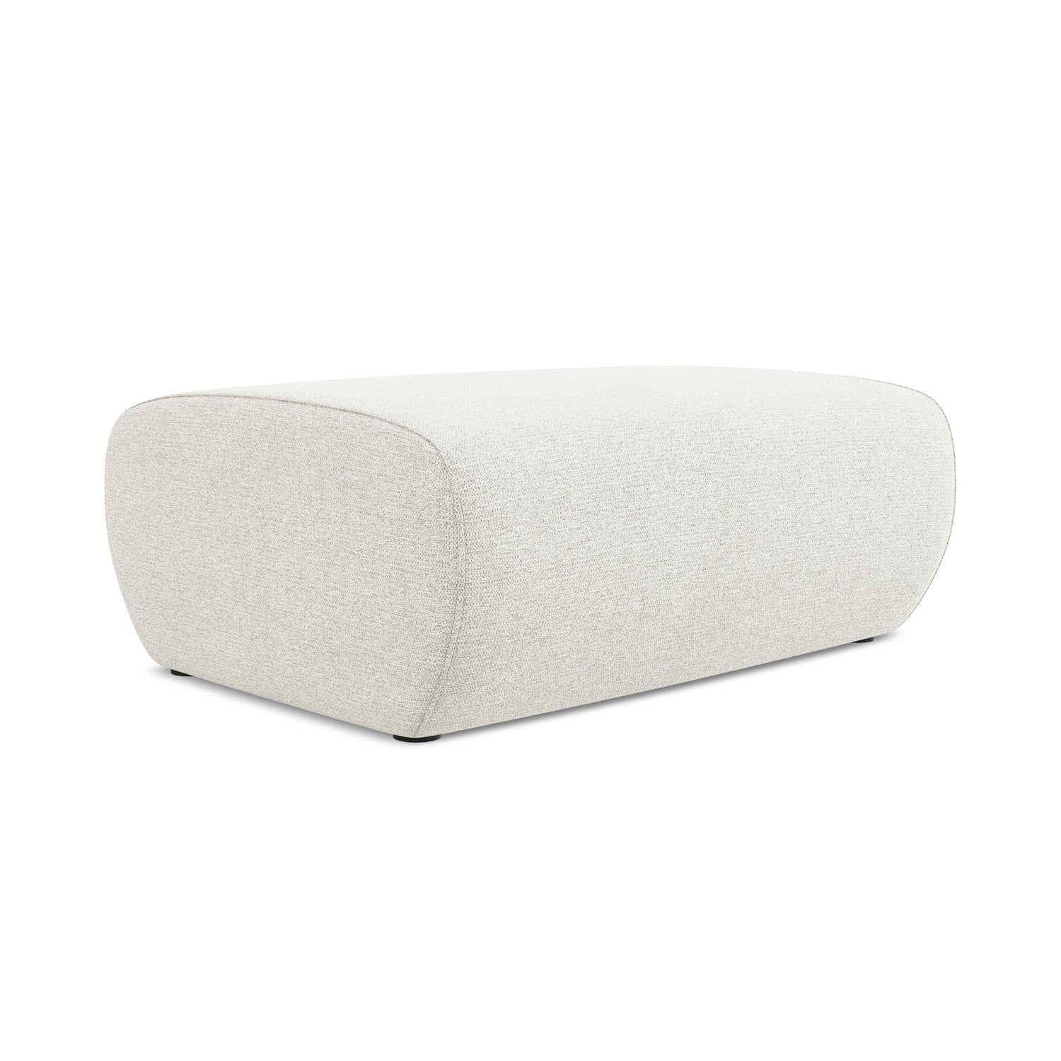LaMiaSofa Poef Palermo - chenille stof - wit - 100x70x39