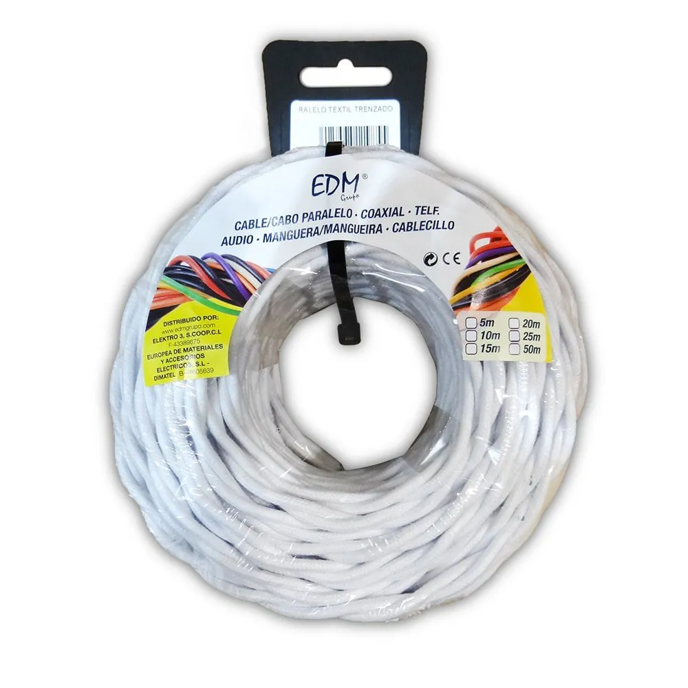 Edm Braided Textile Cable Roll 2x1.5 mm 25 m