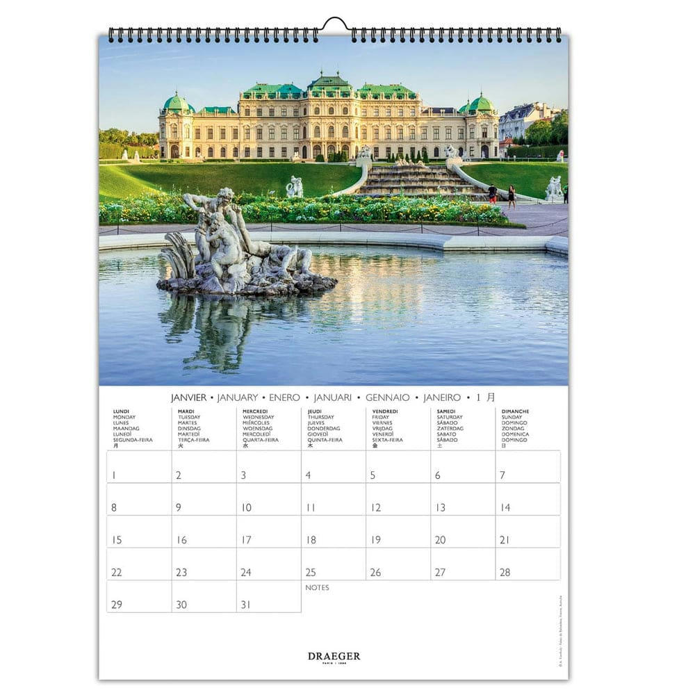- Calendrier mural déco 29x39  cm - 2024 - Europe