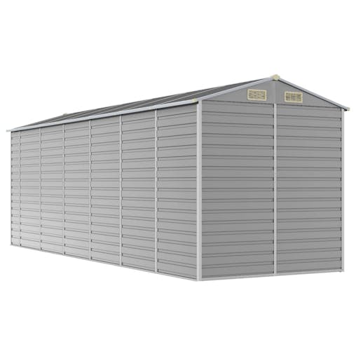 NNEVL Garden Shed Light Grey 191x555x198 cm Galvanised Steel