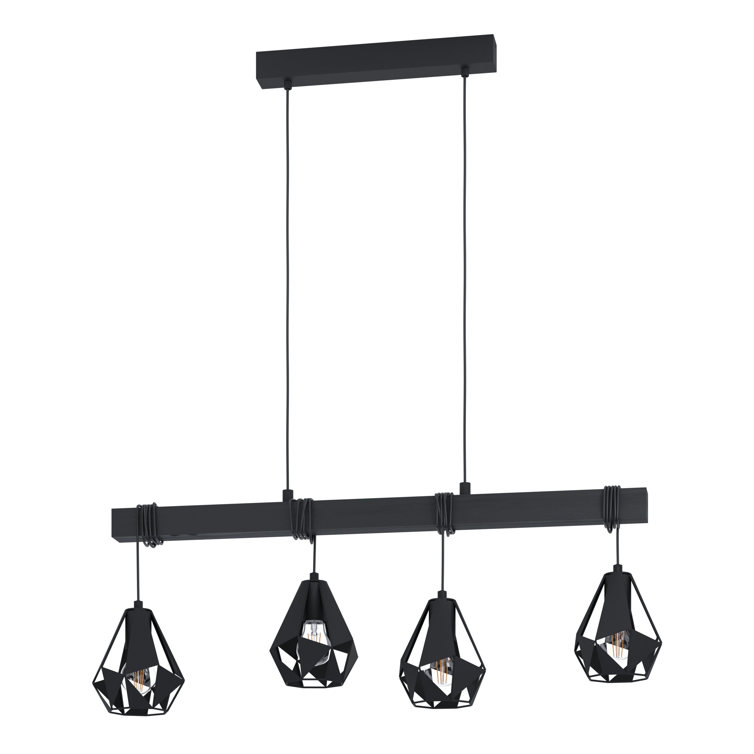 EGLO hanglamp Townshend 7 - e27 - zwart
