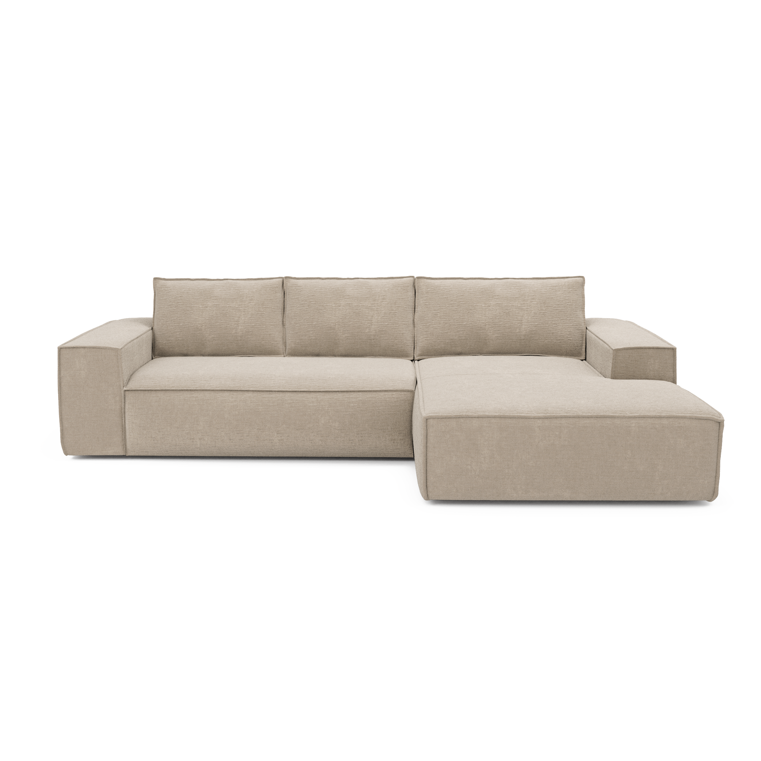 Rechte hoekbanken JOAN 5 personen Fluweel Beige